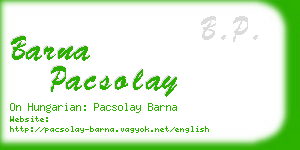 barna pacsolay business card